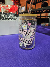 Load image into Gallery viewer, Glass Can Cups w/ lid & glass straw (PART 1)
