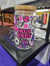 Load image into Gallery viewer, Glass Can Cups w/ lid & glass straw (PART 1)