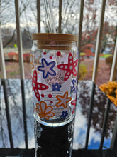 Load image into Gallery viewer, Glass Can Cups w/ lid &amp; glass straw
